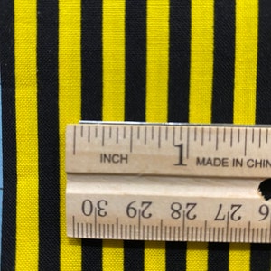 Bee Striped Fabric, Pattern Fabric, 100% Cotton, Quilting Fabric, Fabric by the yard, Apparel Fabric, Yellow & Black Colored image 3