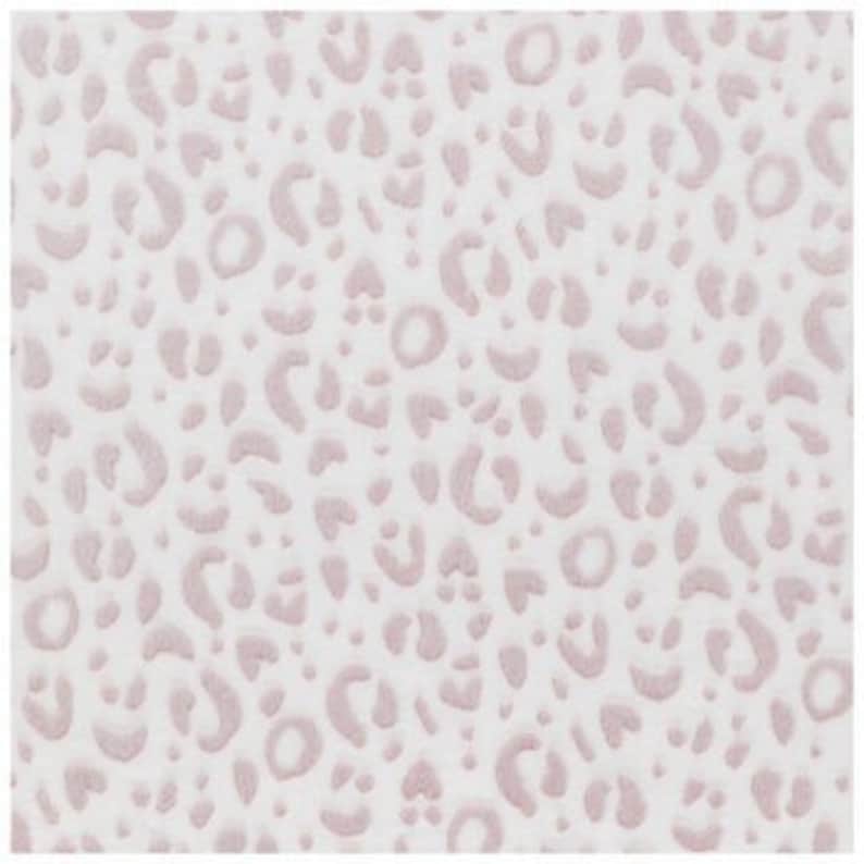White & Pink Leopard Print Fleece Fabric Animal Print 100% - Etsy