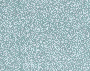 Cottage Green Floral Cotton Calico Fabric, Botanical Print, Home Accents, Quilting, By the yard