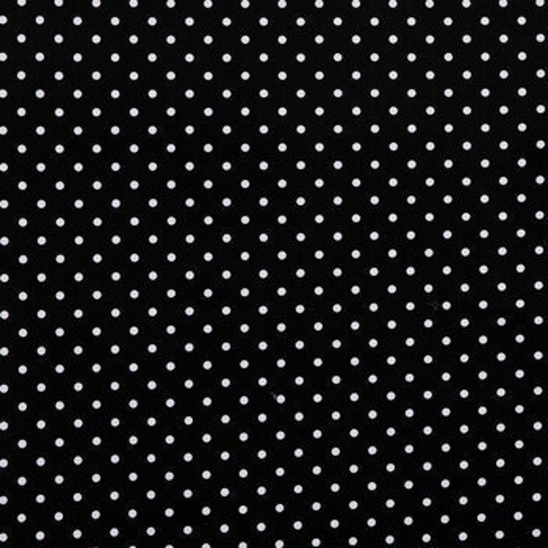 Black & White Polka Dots Fabric, Spotted Fabric, 100% Cotton, Apparel ...
