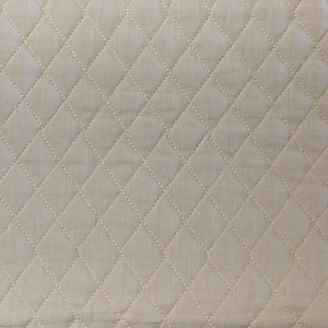 Natural Quilted Muslin Fabric, Diamond Stitch Batting, 100% Cotton Cream-White