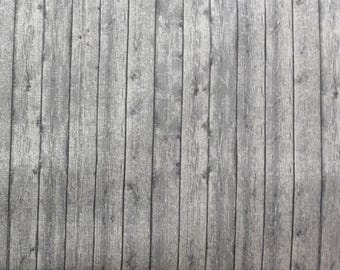 Gray Wood Planks Cotton Cotton Calico Fabric, Rustic Style, Home Accents, Quilting, By the yard