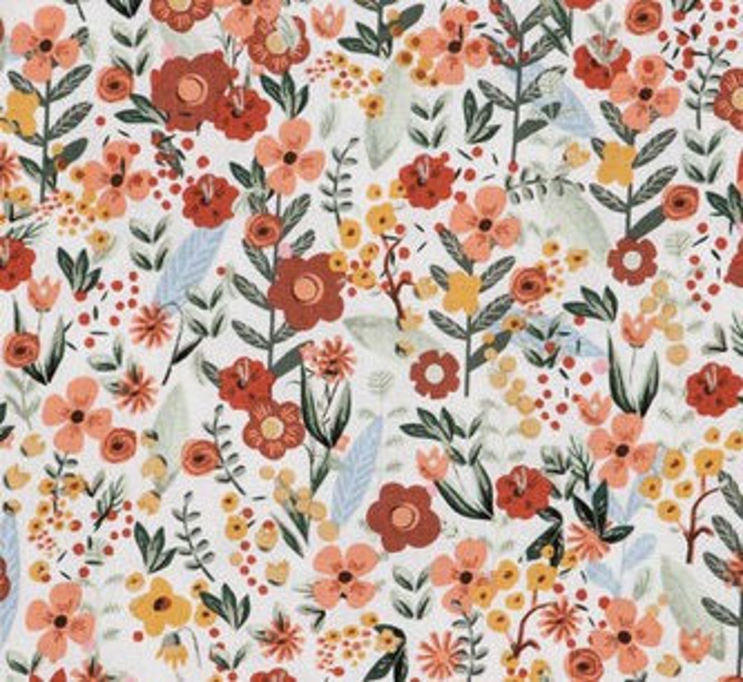 Earth Botanical Fabric Flowers Fabric 100% Cotton Quilting - Etsy