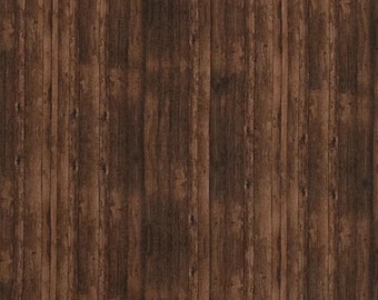 Brown Wood Grain Cotton Calico Fabric, Farmhouse Print, Quilting, Home Accents, Fabric by the yard