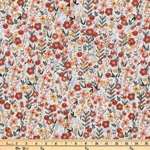 Earth Botanical Fabric, Flowers Fabric, 100% Cotton, Quilting Fabric ...