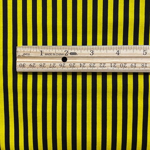 Bee Striped Fabric, Pattern Fabric, 100% Cotton, Quilting Fabric, Fabric by the yard, Apparel Fabric, Yellow & Black Colored image 2
