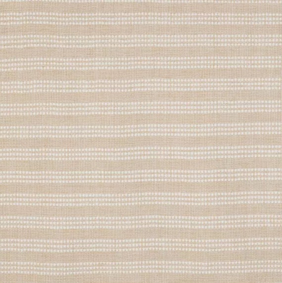 Beige & White Striped Outdoor Fabric, 100% Olefin, Upholstery Fabric