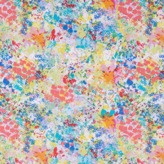 Paint Splatter Fabric Multicolored Fabric 100 Cotton Etsy