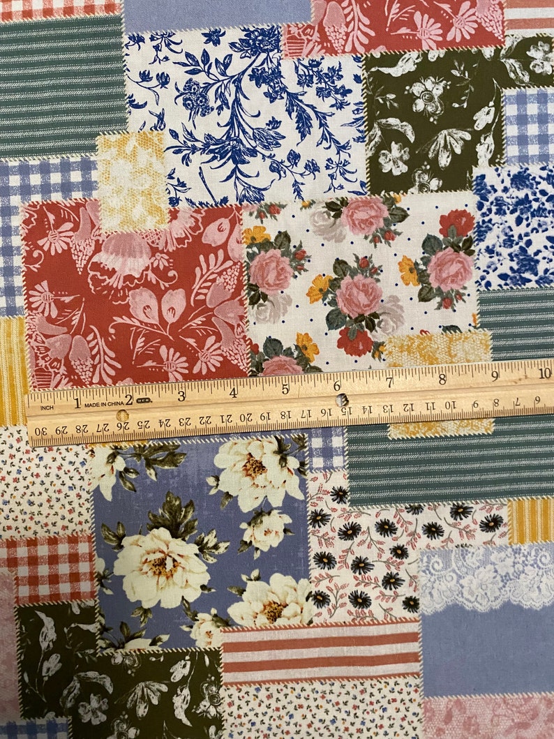 Boho Patch Fabric, Patchwork Fabric, 100% Cotton, Apparel Fabric, Fabric by the yard, Quilting Fabric, Pattern Styles image 5