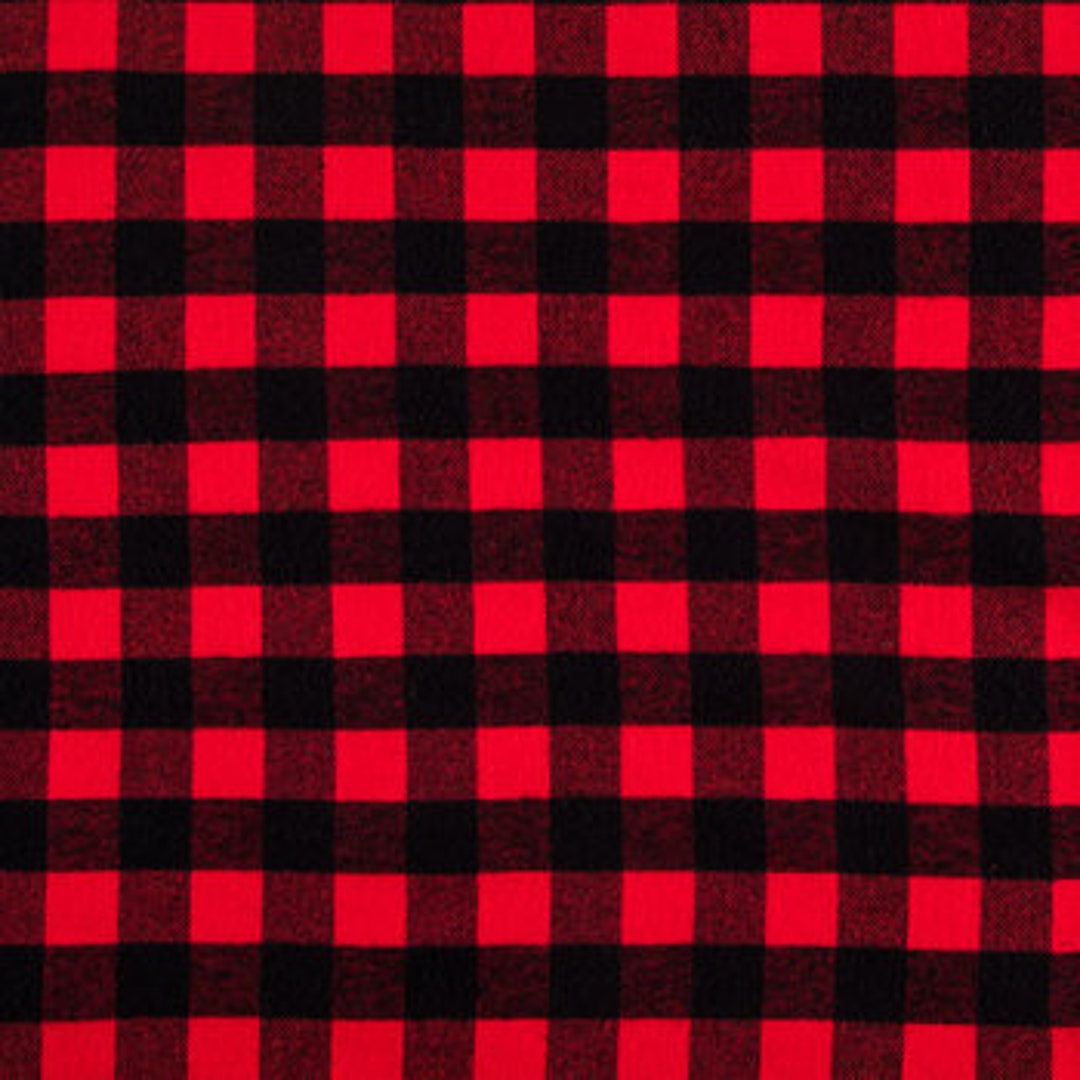 Red & Black Buffalo Check Flannel Fabric, Pattern Fabric, 100% Cotton,  Blankets Fabric, Fabric by the yard, Home accents fabric