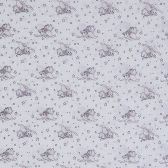 Tela De Lana De Coral Súper Suave Y Reversible – Gris Con Estrellas De Elefante, Ideal Para Tus Proyectos De Costura