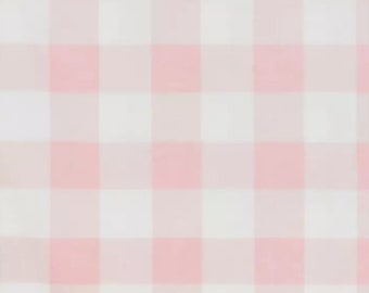 Pink-White Buffalo Check Minky Fabric, 100% Polyester, Blankets, Home Accents, By The Yard