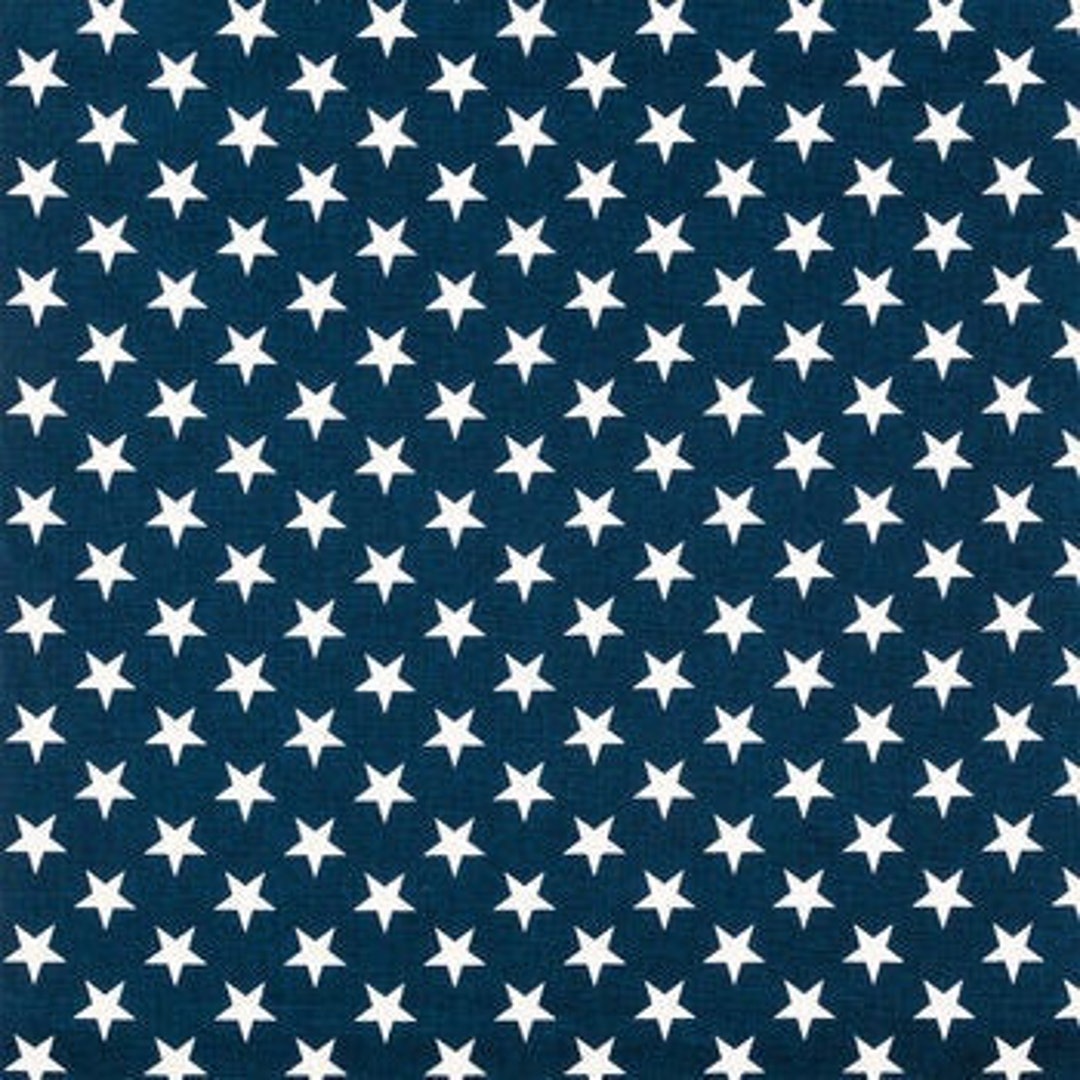 Navy & White Stars Fabric Celestial Fabric 100 Cotton Duck Etsy