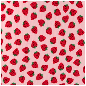 Strawberry Ribbed Knit Fabric, Polyester Spandex Blend, Apparel, Accessories, Fabric by the yard bild 2