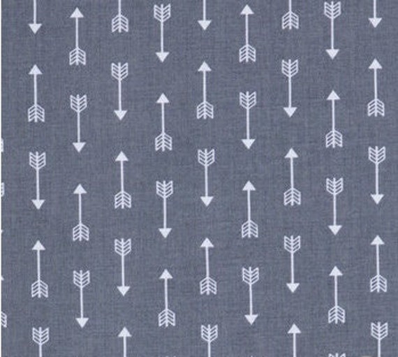 Grey Arrow Print 100% Cotton Changing Pad Cover by The Peanut Shell by