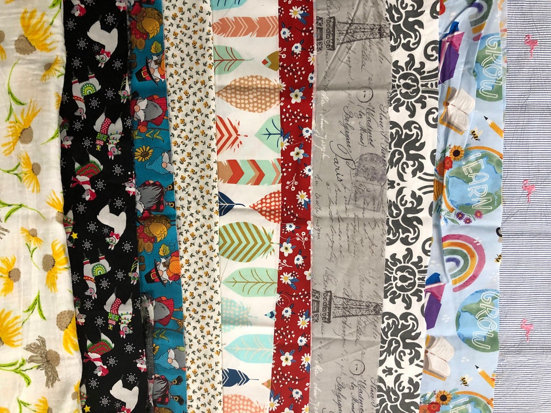 Remnant Fabric, Variety Style, Cotton, Polyester, Duck Cloth, Gauze