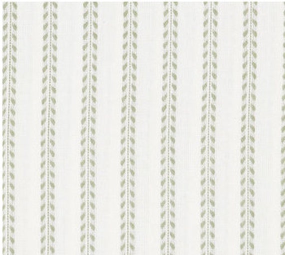 Sage & Ivory Striped Dobby Fabric, Leafy Stems, 100% Cotton, Duck Cloth,  Apparel Fabric, Fabric by the Yard, Home Accents Fabric, 