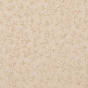 Cream Tiny Vine Print Fabric, Plants & Trees, 100% Cotton, Quilting Fabric, Fabric by the yard, Apparel Fabric