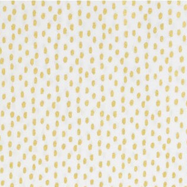 White & Gold Dash Fabric, Metallic Gold Fabric, 100% Cotton, Apparel Fabric, Fabric by the yard, Accessories Fabric