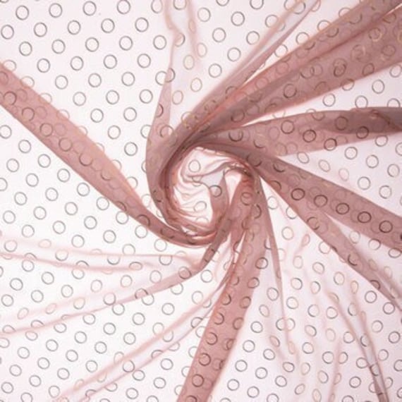 100% Polyester Woven Polka Dot Cut Flower Chiffon Fabric for