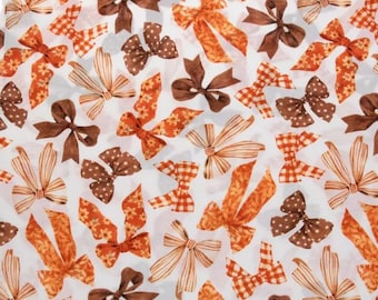 Pattern Bows Fabric, Fall, 100% Cotton, Home Accents, Fabric by the yard, Crafts, Seasonal