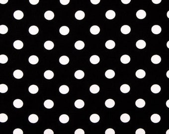 Polka Dots Fabric, Spotted Fabric, 100% Cotton, Apparel Fabric, Fabric by the yard, Accessories Fabric, Black & White