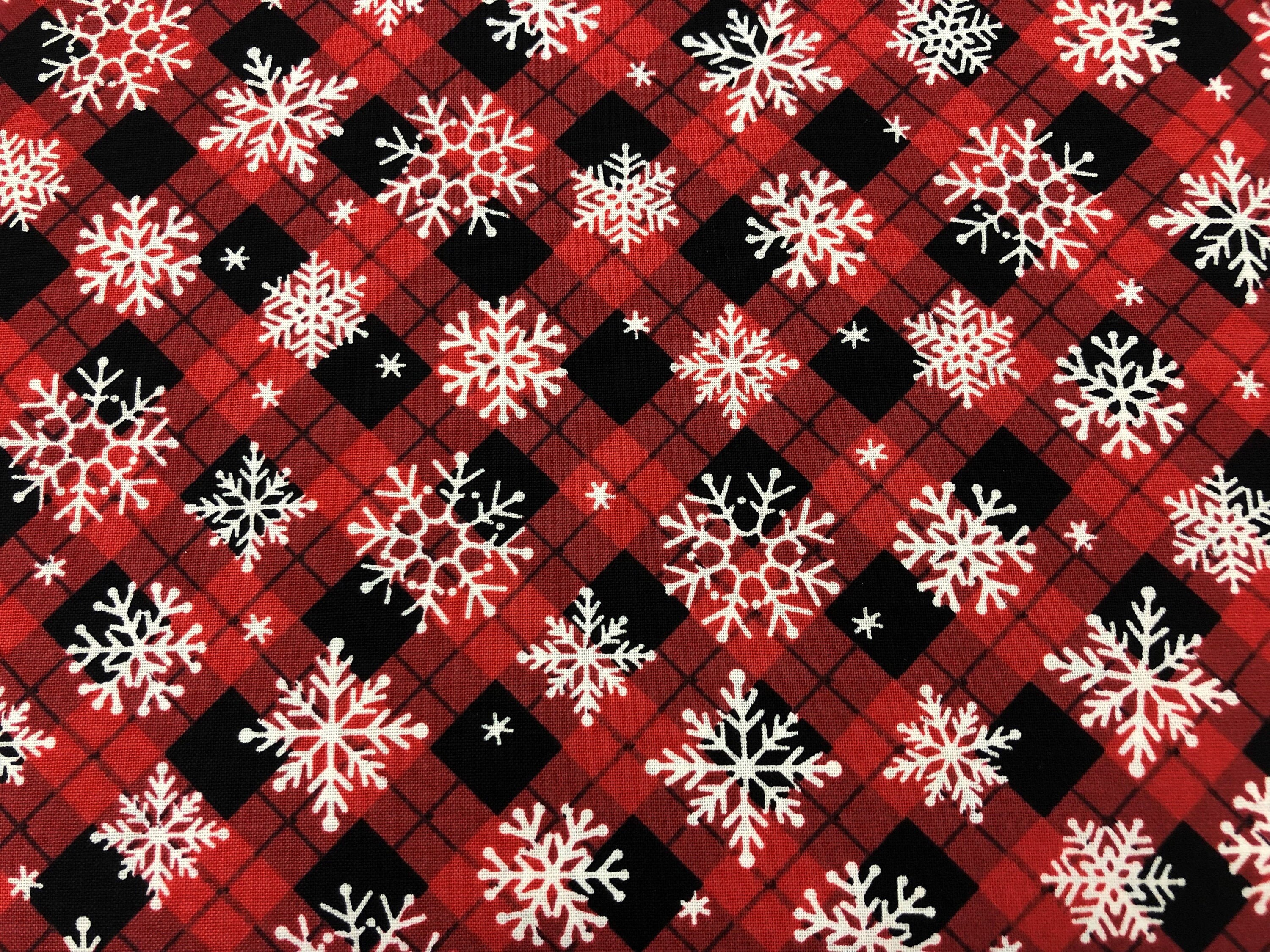 Snowflake Fabric Cotton Fabric Holiday Fabric Snow Fabric Etsy