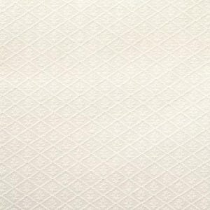 May include: A cream-colored fabric featuring a repeating diamond pattern. Each diamond shape contains a small, centered floral motif. The textile has a textured, woven appearance with a consistent, monochromatic off-white color throughout the surface.