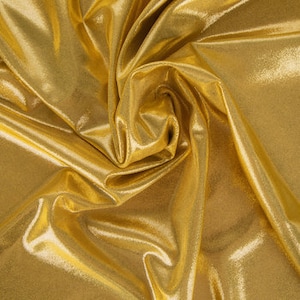 Gold Foil Spandex Knit Fabric, Tiny Dots, Nylon-Spandex, Apparel Fabric, Fabric by the yard, Costume Fabric, Shiny & Bright Style