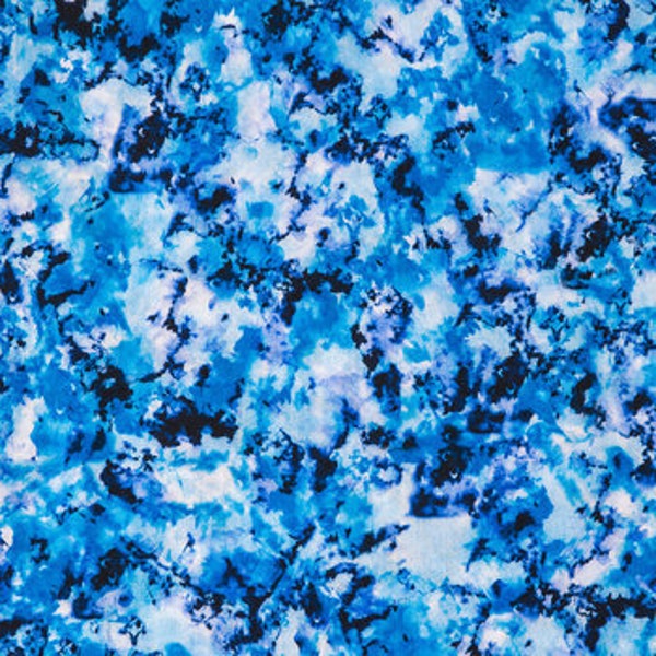 Blue Granite Fabric, Marbled Pattern, 100% Cotton, Quilting Fabric, Fabric by the yard, Home accents fabric,