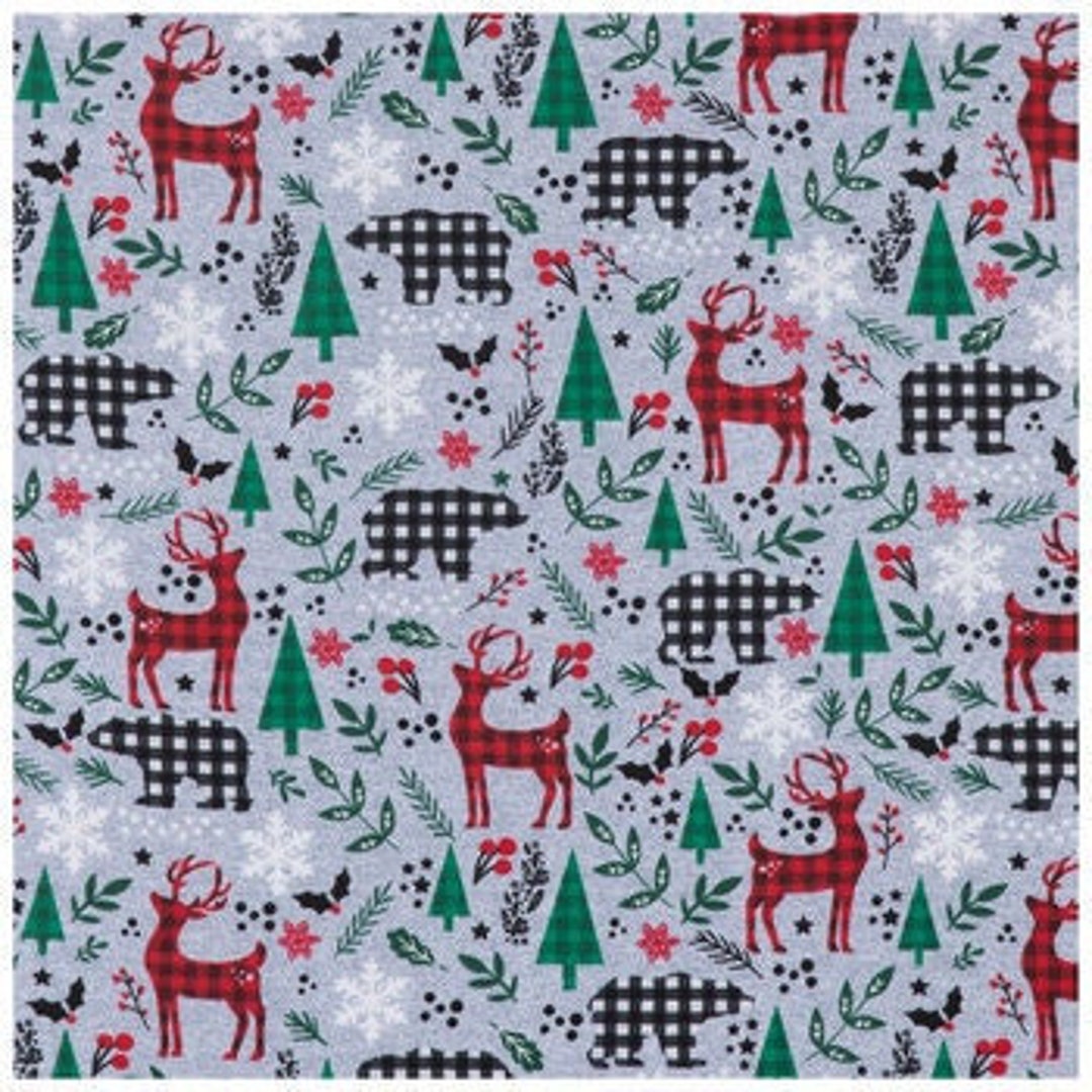 Winter Woodland Flannel Fabric, Christmas Fabric, 100 Cotton, Stocking Fabric, Tree Skirts