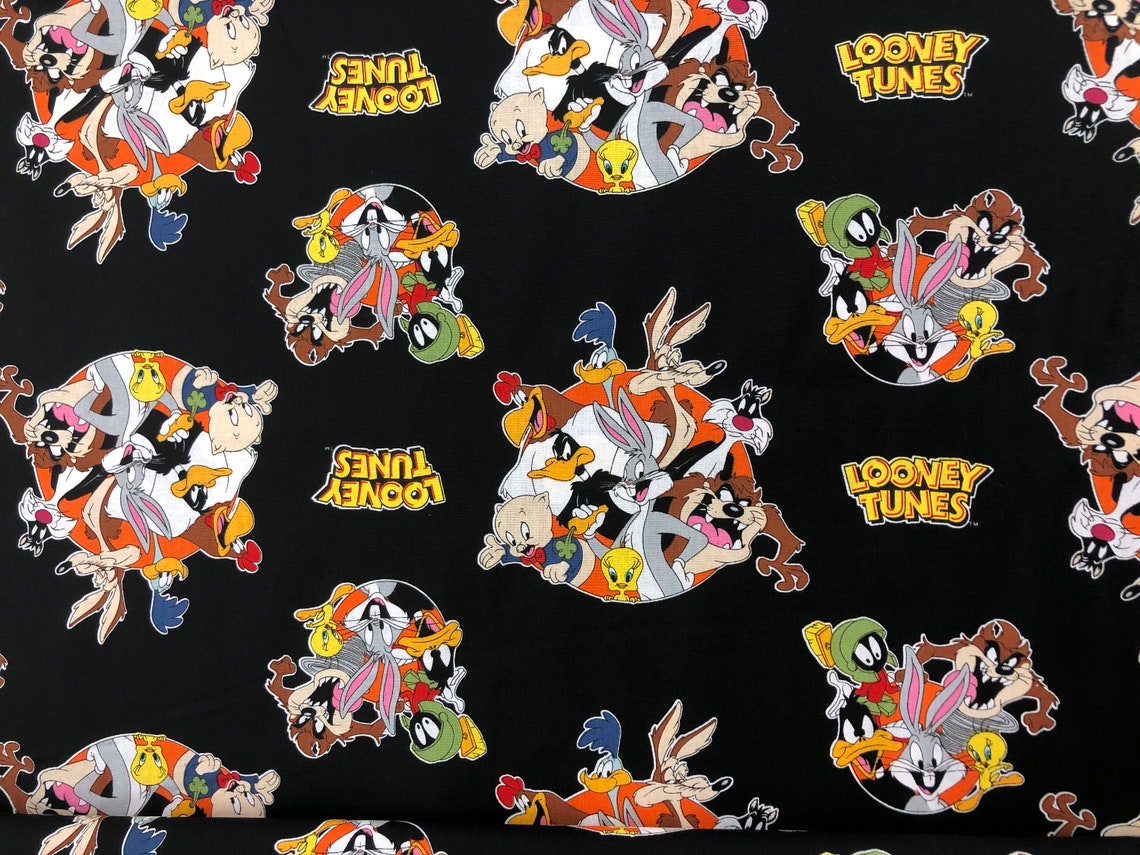 Tunes Fabric Cotton Fabric Cartoon Fabric Characters Etsy Australia