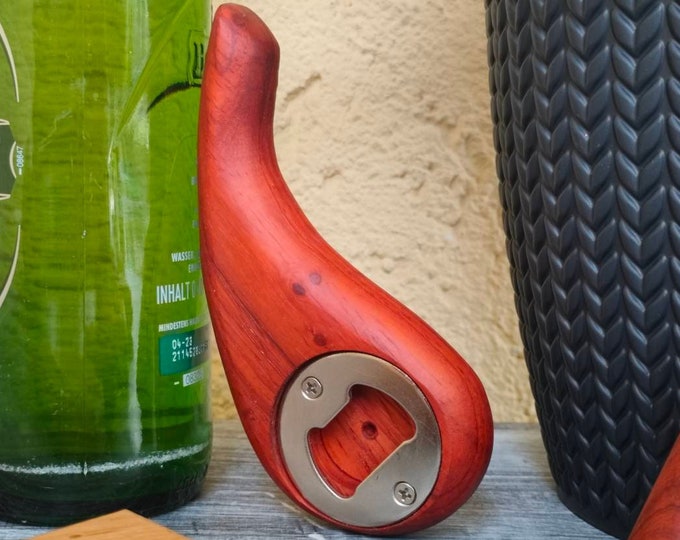 Bottle opener made of precious woods