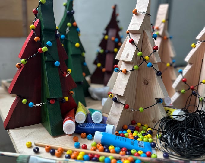 Handmade wooden Christmas tree decoration