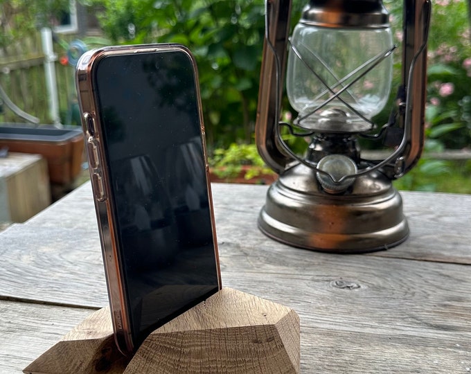 Wooden cell phone holder