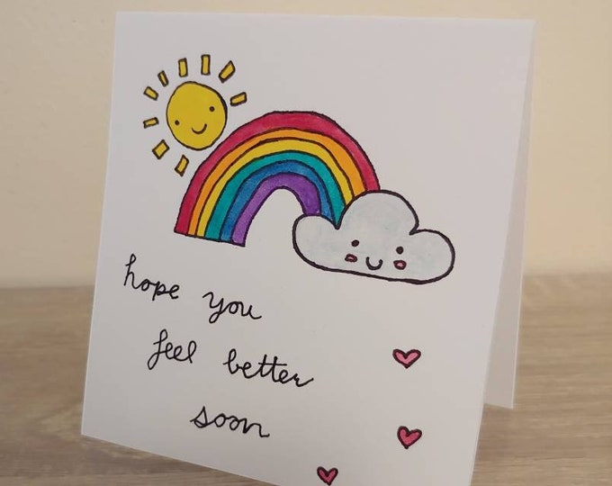 Get Well Soon Cards | Customizable | Custom Order | Rainbow | Encouragement | Believe in You | You got this | Love you | Watercolor Painting