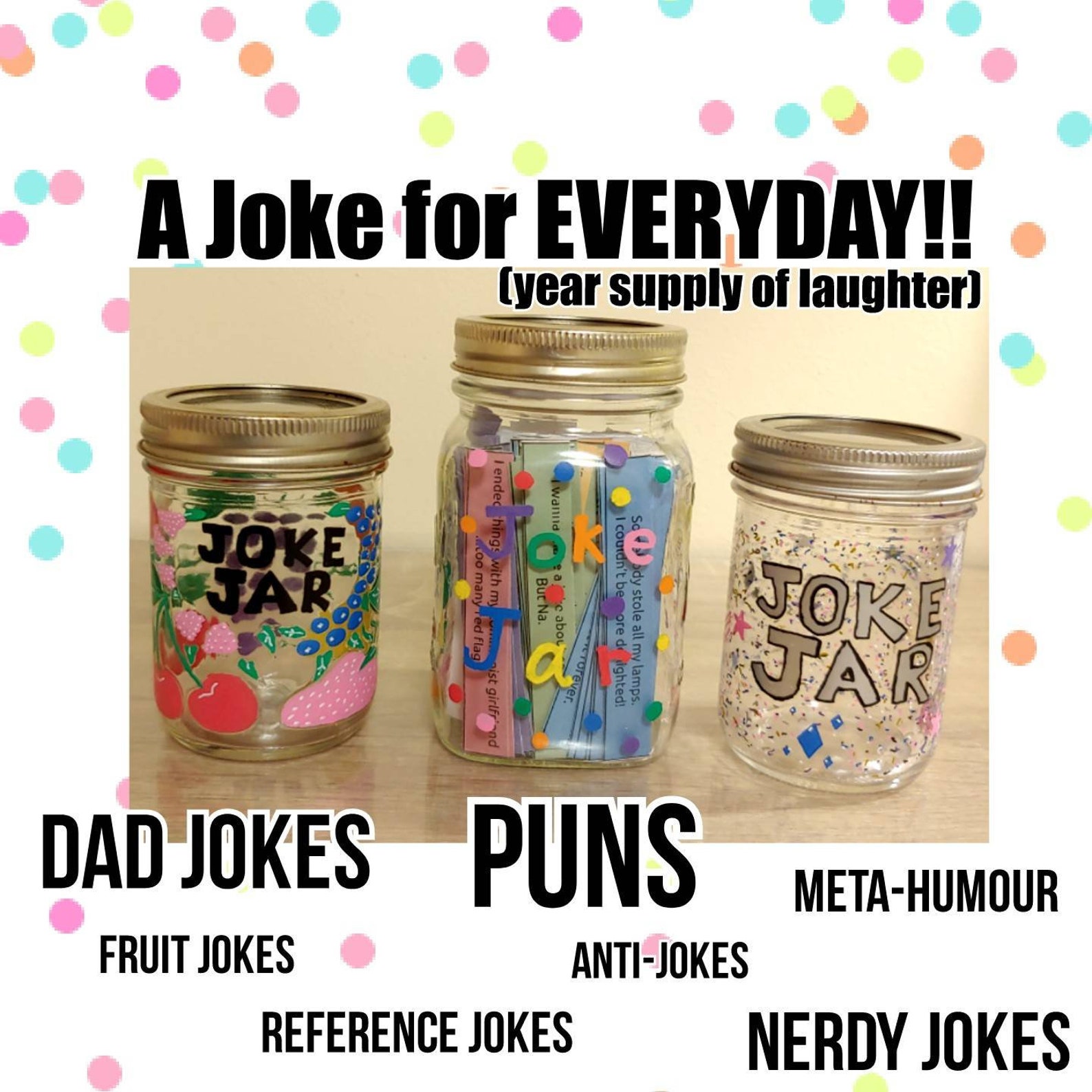 Joke Jars A Joke A Day 365 Jokes Funny Gifts Puns Etsy