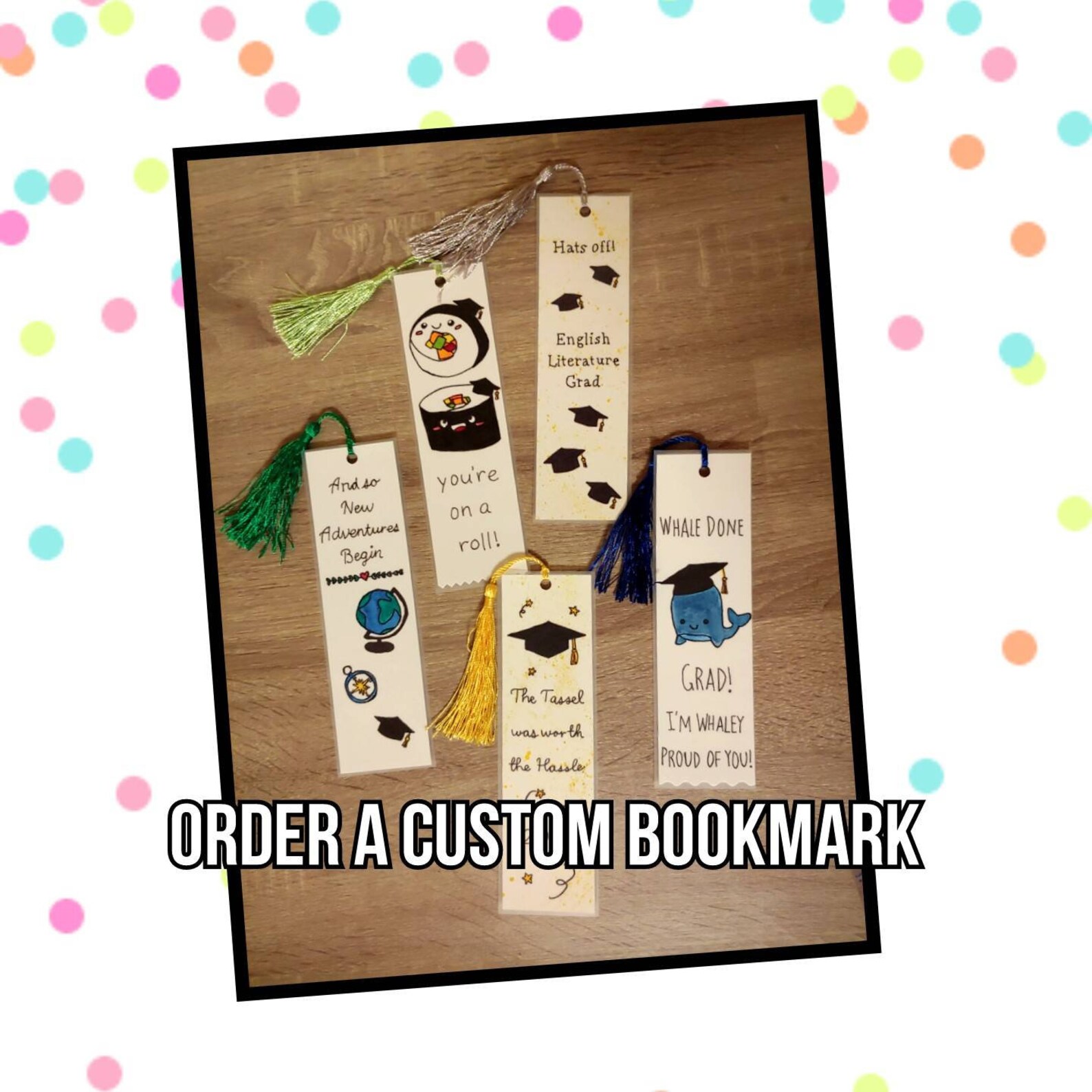 Graduate Bookmarks Congratulations Graduate Grad Gift Custom Tassel ...