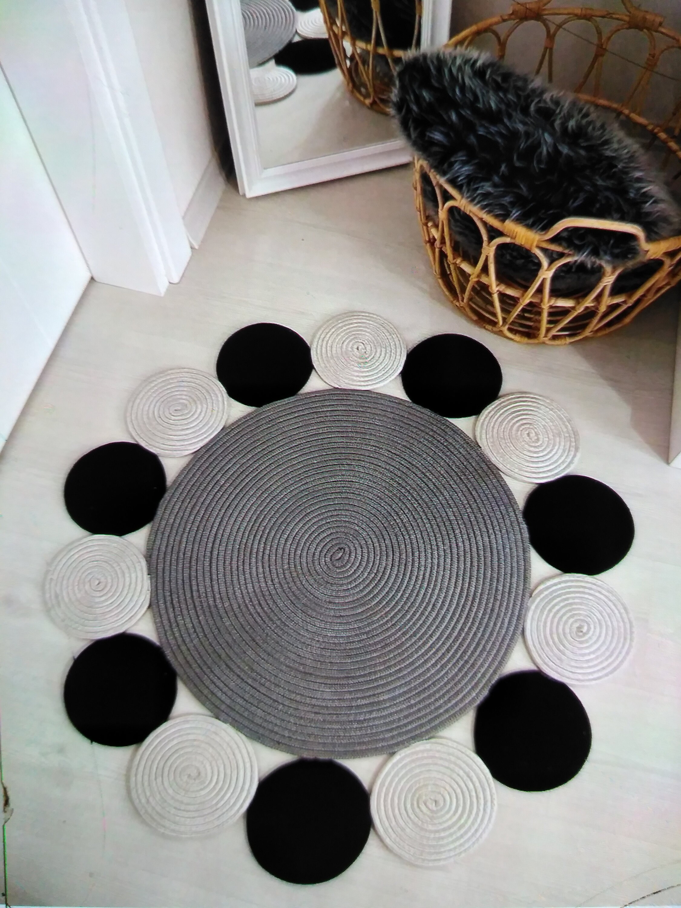 Wicker carpet macrome rug bohemian carpet handmade carpet Etsy