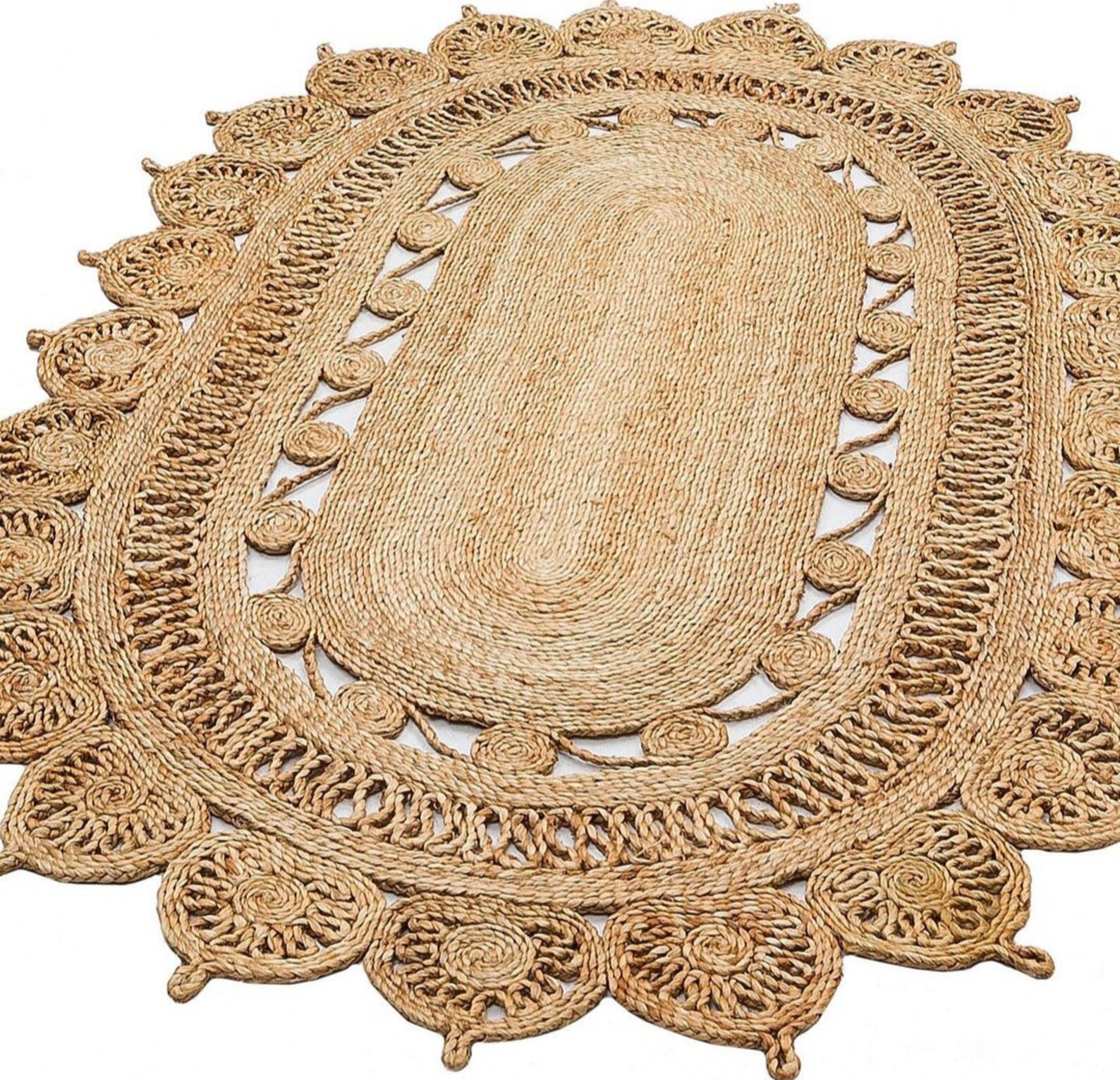 Handmade wicker rug Handmade carpet jute rug round wicker Etsy