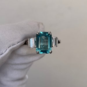 Vintage Aquamarine Ring, Wedding Ring, Octagon Cut Ring, 14k Solid Gold, Engagement Ring, Bridal Ring, Anniversary Ring, Promise Ring
