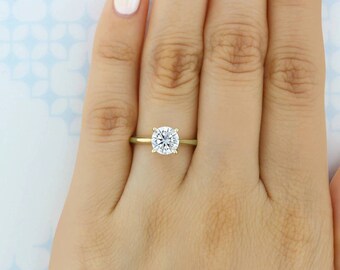 8mm Moissanite Ring, Round Cut Moissanite Ring, Moissanite Engagement Ring, Wedding Ring, Statement Ring, Moissanite Ring For Women