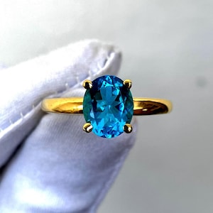 Unique Tanzanite Engagement Ring, Oval Cut Blue Gemstone Ring, 14k Gold Tanzanite Dainty Ring, Tanzanite Promise Ring December Birthstone