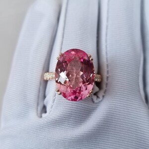 Big Morganite Ring, Oval Cut Ring, Morganite Wedding Ring, 925 Sterling Silver, Engagement Ring, Bridal Ring, Promise Ring For Women image 6