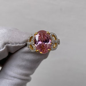 Luxury Morganite Ring, Morganite Vintage Ring, Oval Morganite Ring, 14k Solid Gold, Engagement Ring, Wedding Ring, Gift for Her