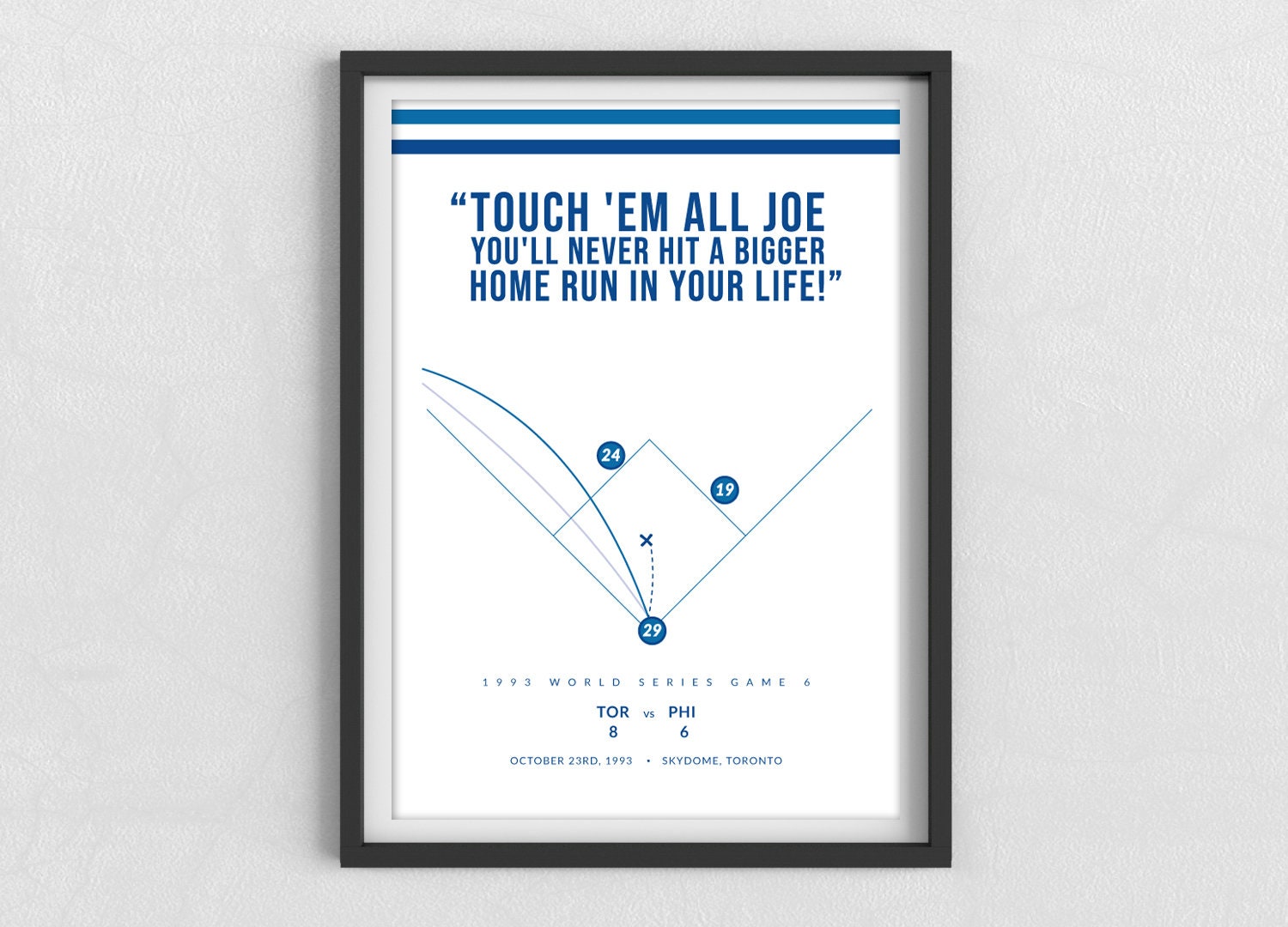 Toronto Blue Jays | Joe Carter | 93′ World Series Home Run | MLB | Sports gift