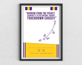 LSU | Ja´Marr Chase | Joe Burrow | CFP Bundeswehr | Sport Drucke | College Football Geschenk
