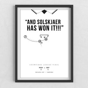 Manchester United | Ole Gunnar Solskjaer | Treble Winner | Champions League | Print at Home | Unique Gifts