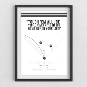 Toronto Blue Jays / Joe Carter / Jonrón de la Serie Mundial de 1993 / MLB / Regalo deportivo / Impresión digital