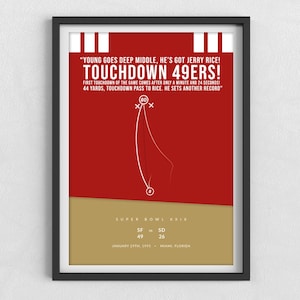 Steve Young | Jerry Rice | San Francisco 49ers | Super Bowl XXIX | NFL Gifts